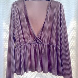 Rose gold long-sleeved blouse